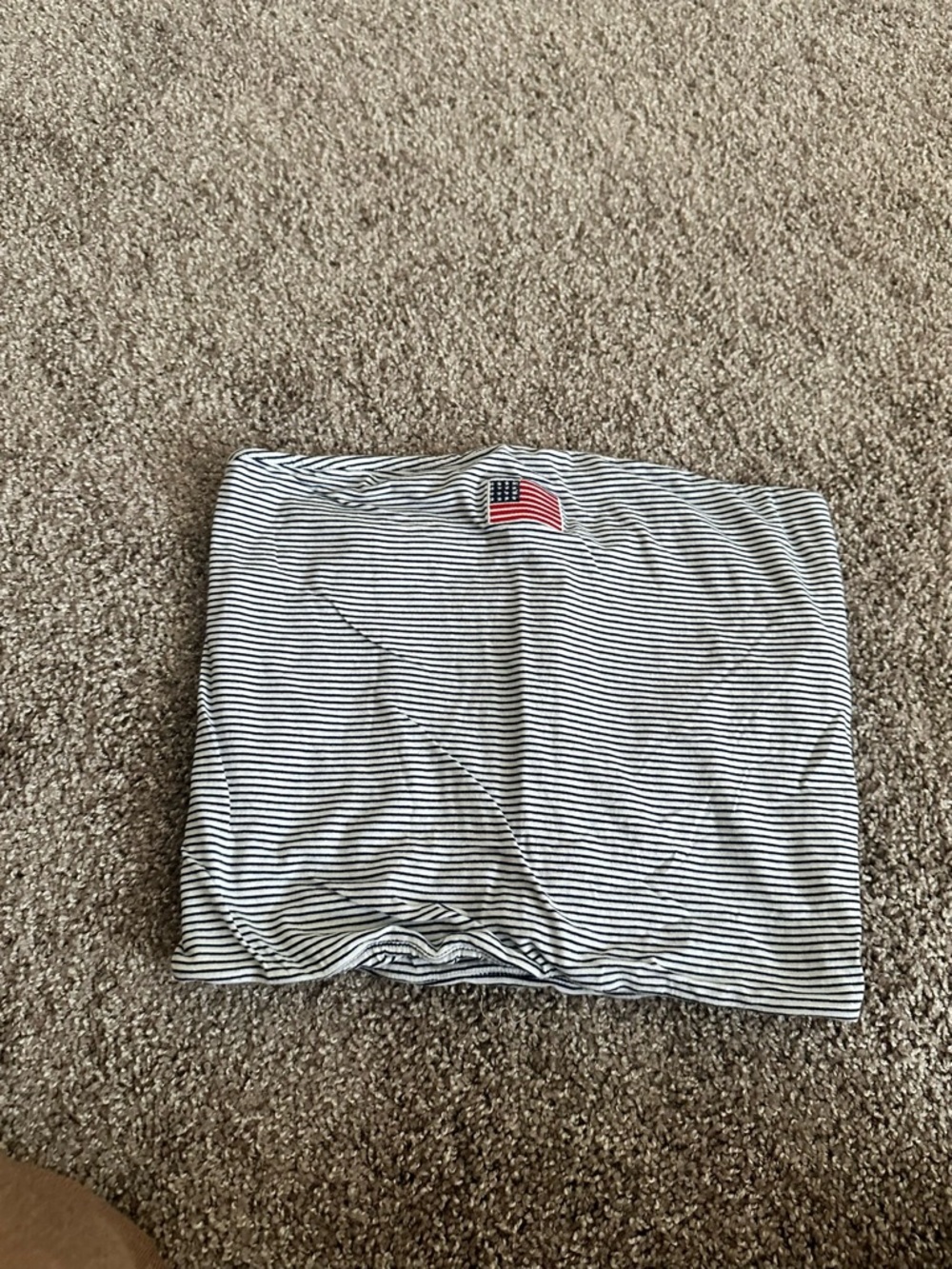 Striped Tube Top with Flag Patch